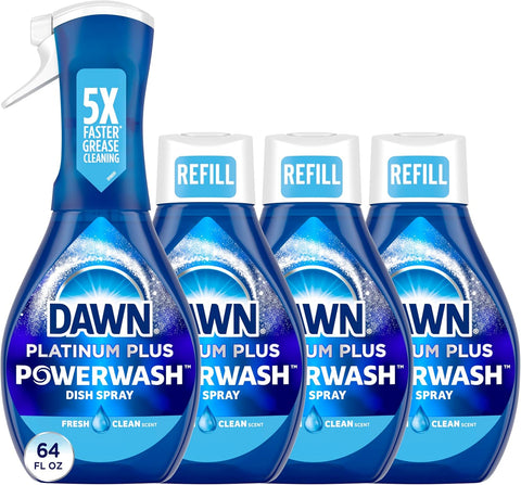 Dawn Platinum Powerwash Dish Spray, & Soap Liquid, (Pack of 4)