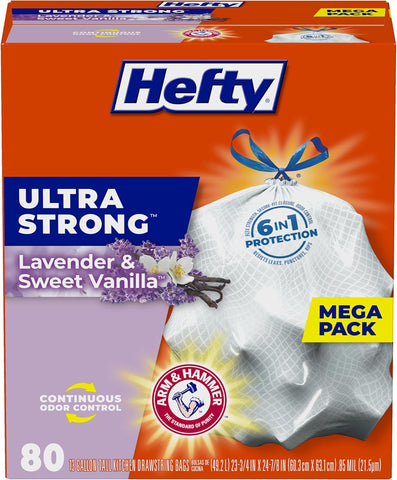 Hefty Ultra Strong 13 Gallon Trash Bags, 80 Bags